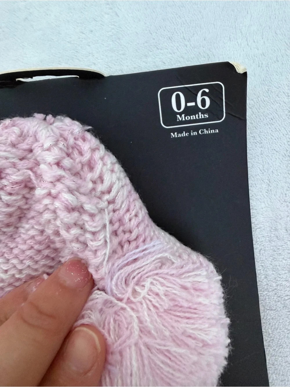 Baby Phat Pink Knit Pom-Pom Booties and Hat Set Size 0-6M
